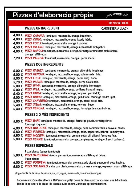 Llista pizzes